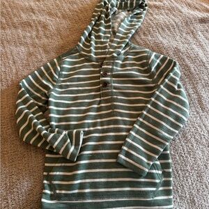 Adorable boys Crewcuts Green and White Striped Hoodie